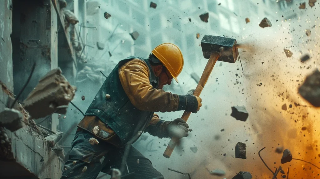 intense-demolition-action-stockcake